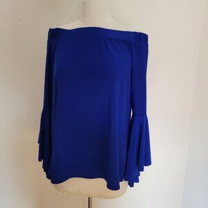 Frank Lyman | Off-the-Shoulder Fairy Top Royal Blue Bell Sleeves |  Size 8